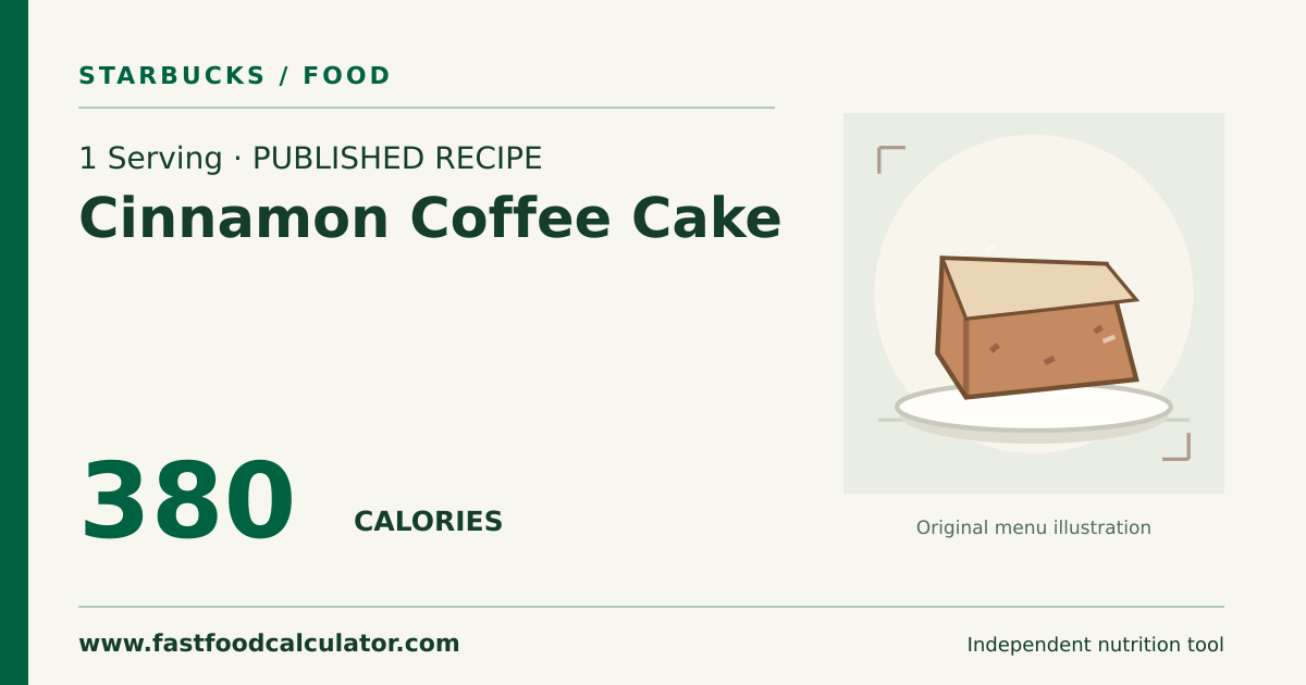 Illustrated share card for 1 Serving Cinnamon Coffee Cake