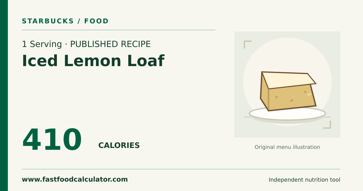 Illustrated share card for 1 Serving Iced Lemon Loaf