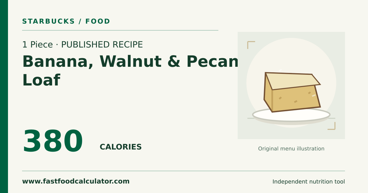 Illustrated share card for 1 Piece Banana, Walnut & Pecan Loaf
