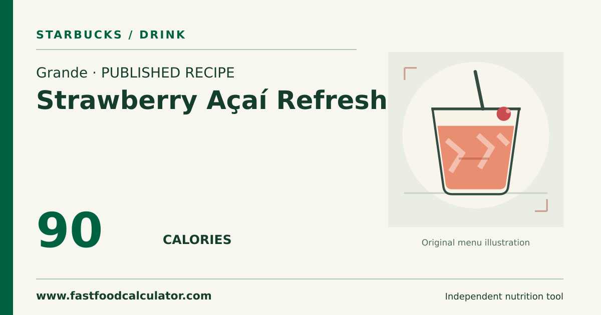 Illustrated share card for Grande Strawberry Açaí Refresher