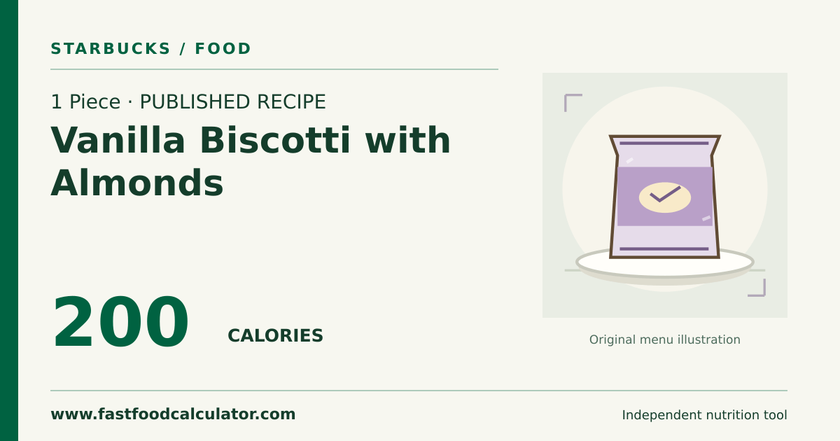 Illustrated share card for 1 Piece Vanilla Biscotti with Almonds
