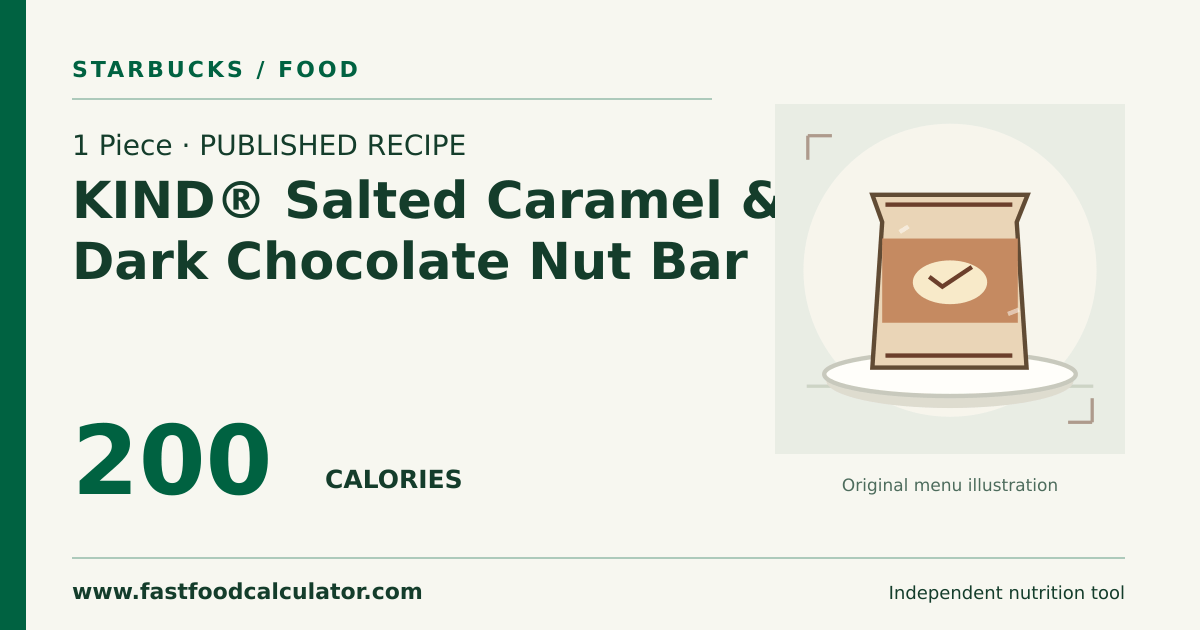 Illustrated share card for 1 Piece KIND® Salted Caramel & Dark Chocolate Nut Bar