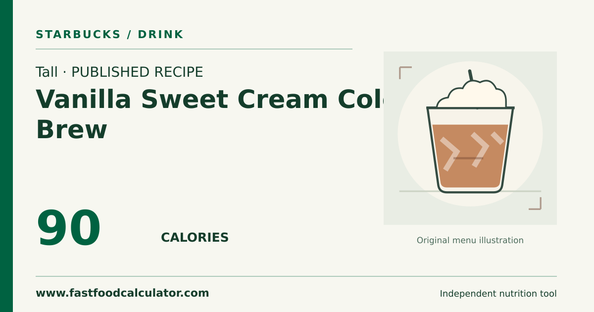 Illustrated share card for Tall Vanilla Sweet Cream Cold Brew