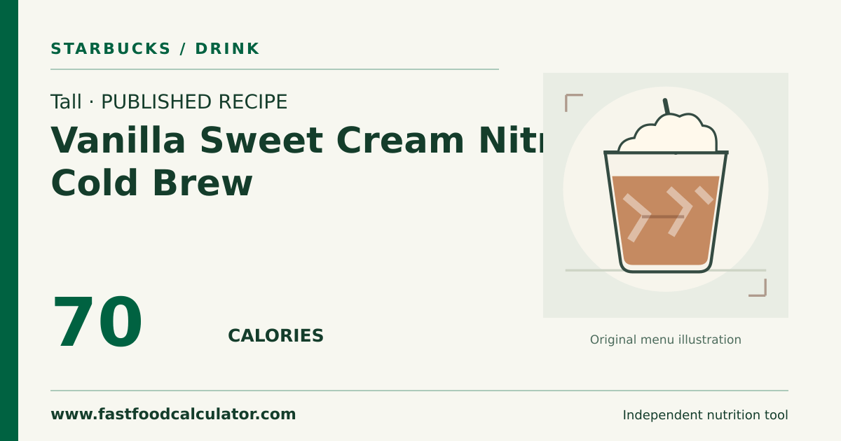 Illustrated share card for Tall Vanilla Sweet Cream Nitro Cold Brew