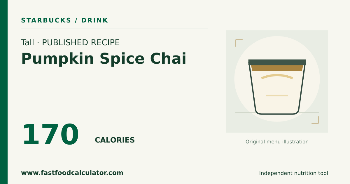 Illustrated share card for Tall Pumpkin Spice Chai