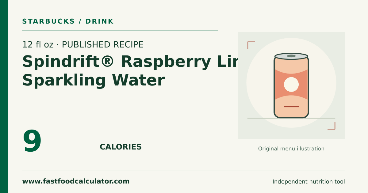 Illustrated share card for 12 fl oz Spindrift® Raspberry Lime Sparkling Water