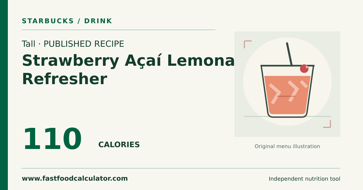Illustrated share card for Tall Strawberry Açaí Lemonade Refresher