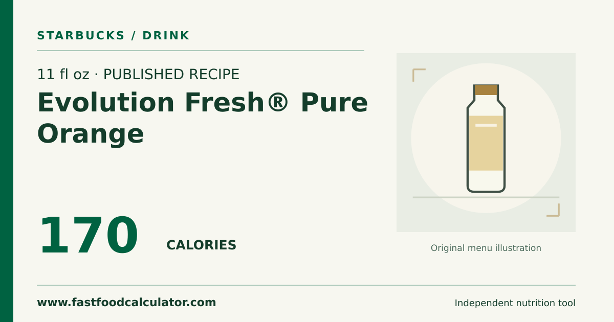 Illustrated share card for 11 fl oz Evolution Fresh® Pure Orange
