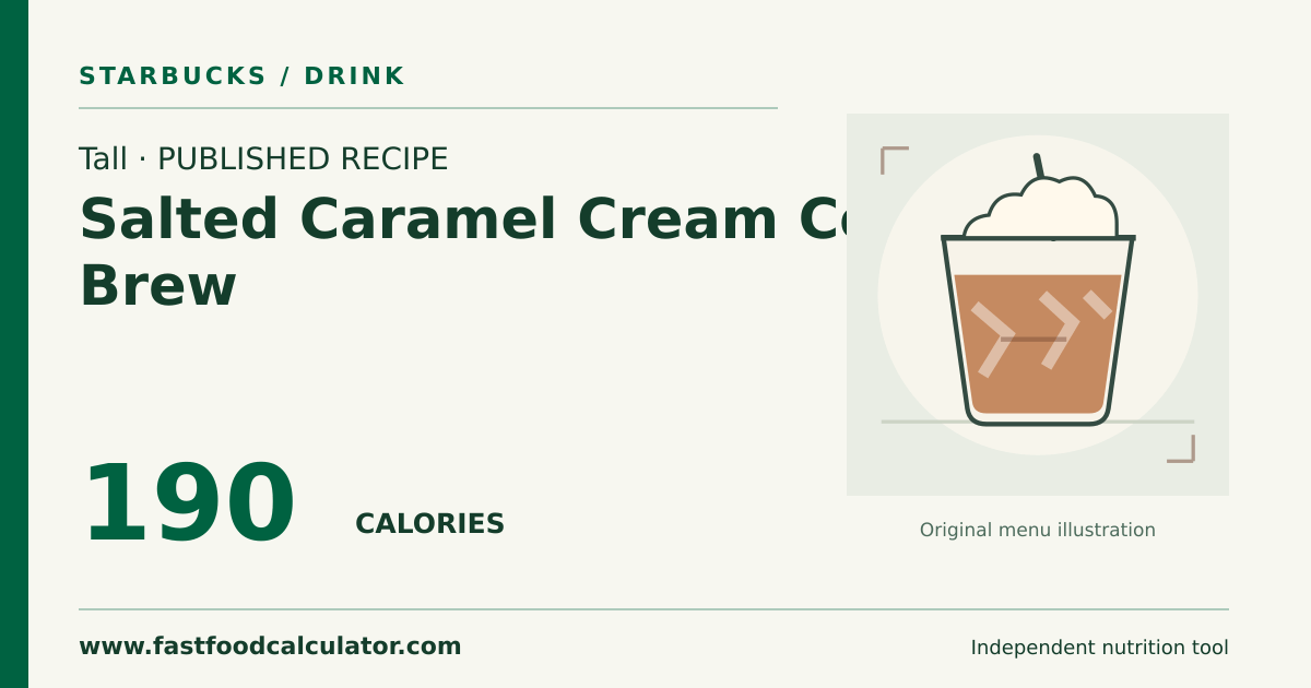 Illustrated share card for Tall Salted Caramel Cream Cold Brew