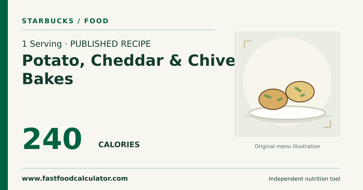 Illustrated share card for 1 Serving Potato, Cheddar & Chive Bakes