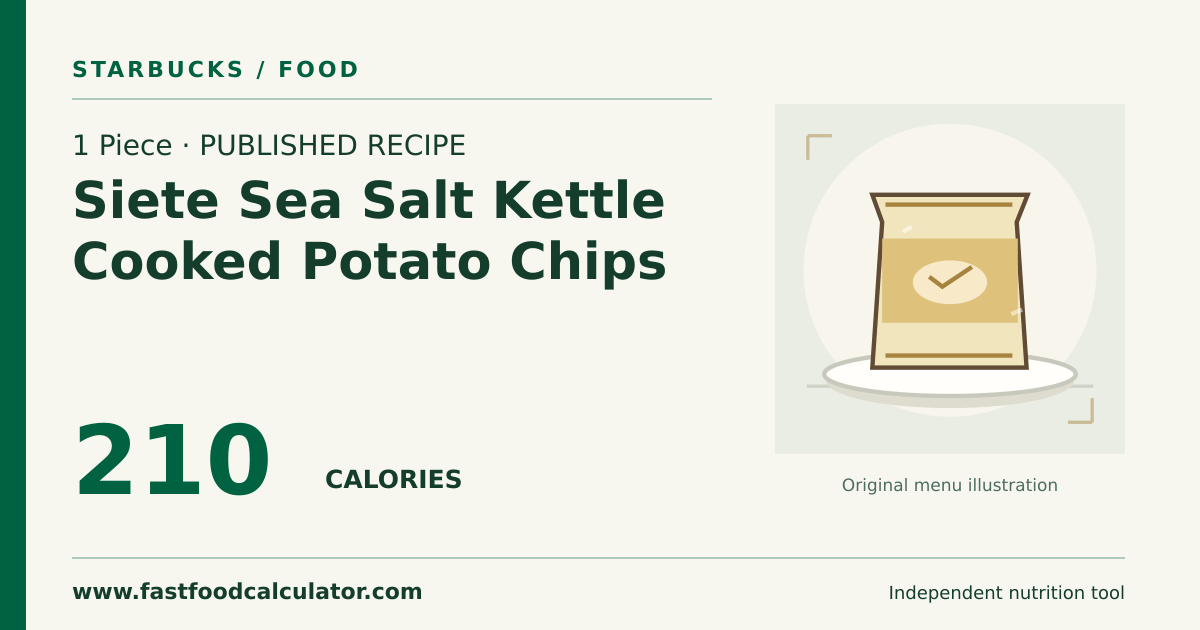 Illustrated share card for 1 Piece Siete Sea Salt Kettle Cooked Potato Chips