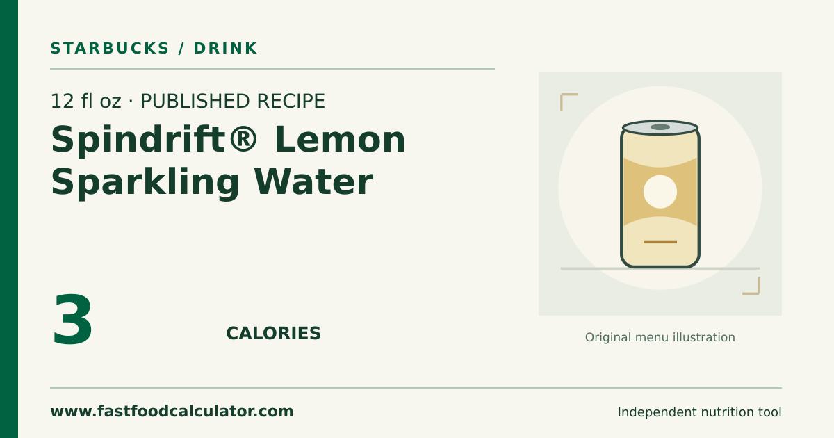Illustrated share card for 12 fl oz Spindrift® Lemon Sparkling Water