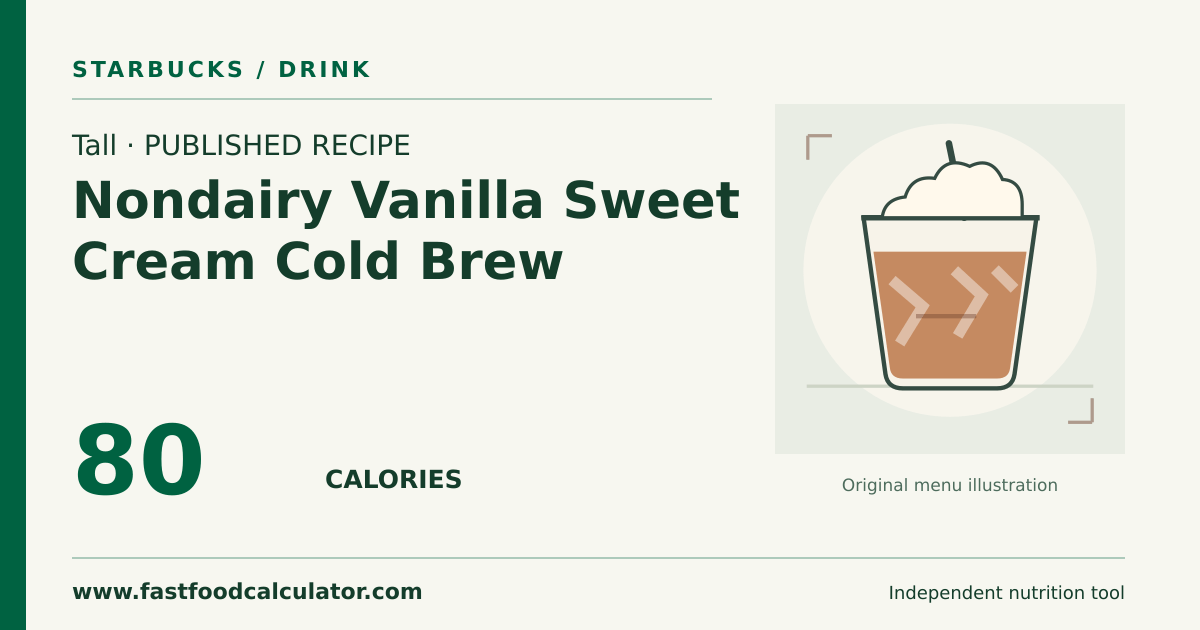 Illustrated share card for Tall Nondairy Vanilla Sweet Cream Cold Brew