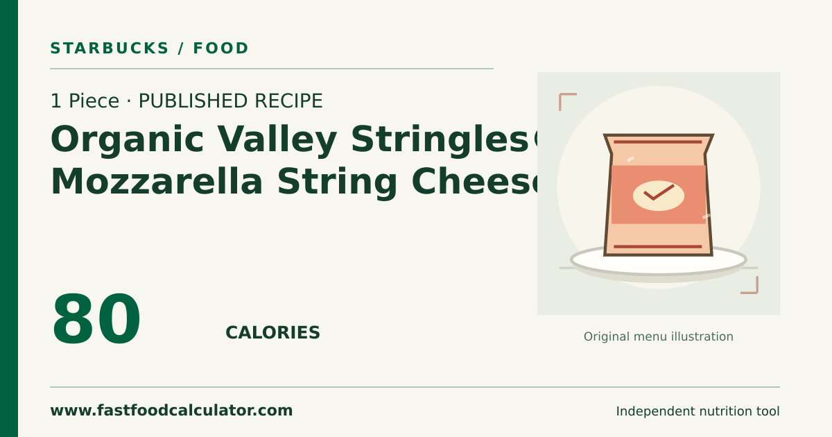 Illustrated share card for 1 Piece Organic Valley Stringles® Mozzarella String Cheese