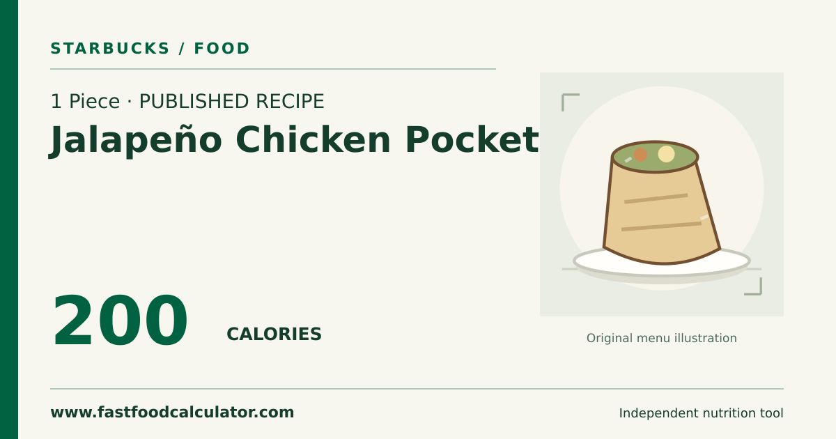 Illustrated share card for 1 Piece Jalapeño Chicken Pocket