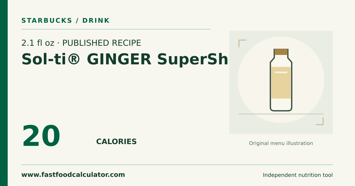 Illustrated share card for 2.1 fl oz Sol-ti® GINGER SuperShot®