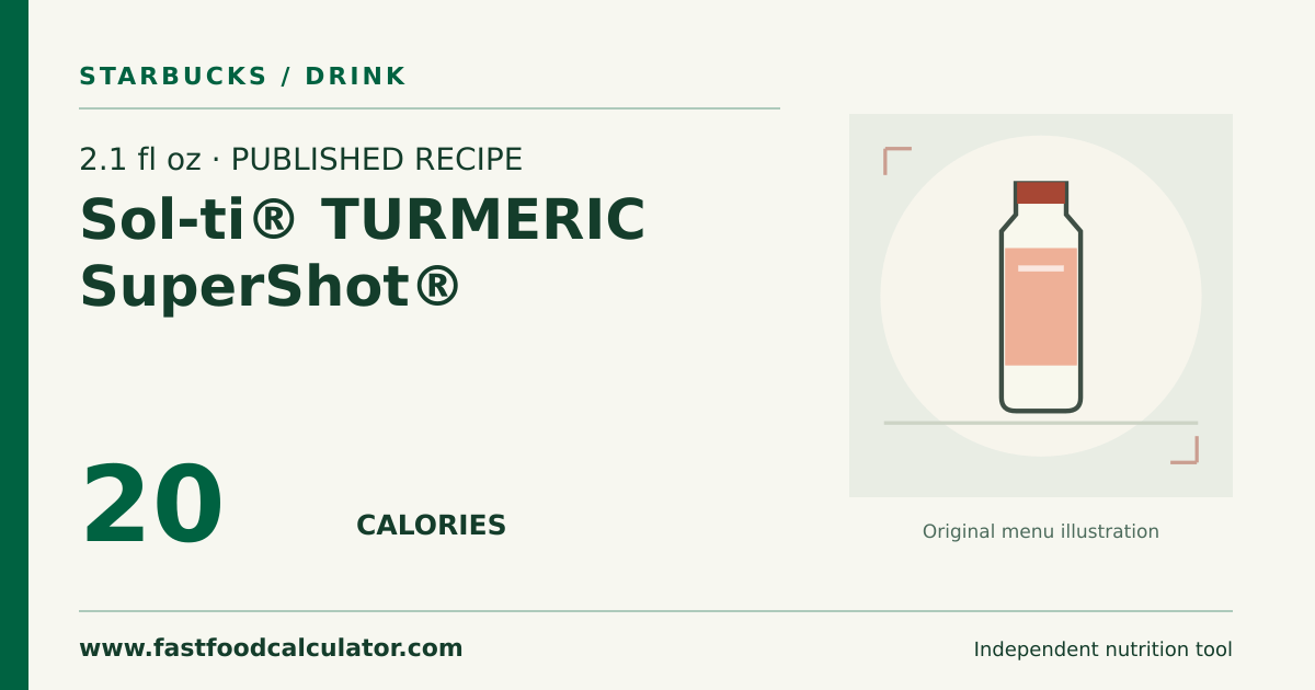 Illustrated share card for 2.1 fl oz Sol-ti® TURMERIC SuperShot®