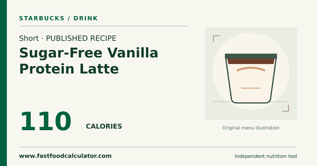 Illustrated share card for Short Sugar-Free Vanilla Protein Latte