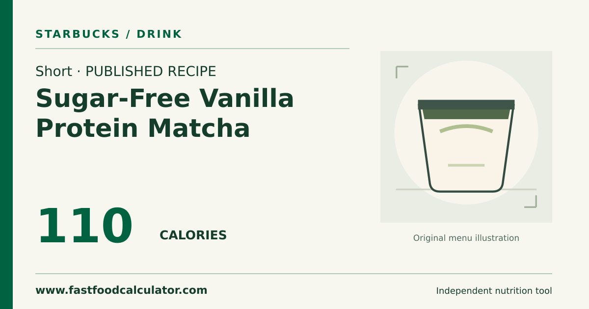 Illustrated share card for Short Sugar-Free Vanilla Protein Matcha
