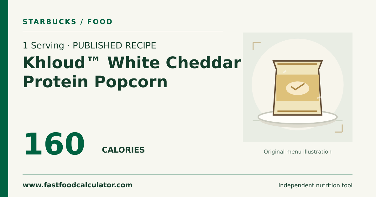 Illustrated share card for 1 Serving Khloud™ White Cheddar Protein Popcorn