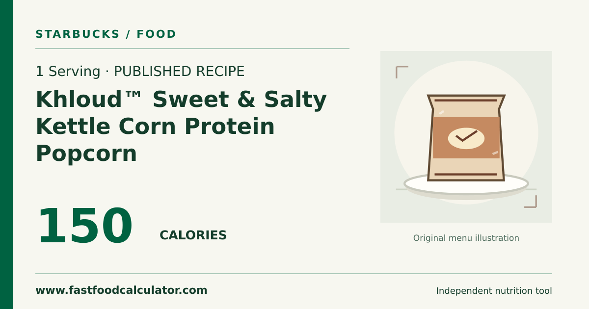 Illustrated share card for 1 Serving Khloud™ Sweet & Salty Kettle Corn Protein Popcorn