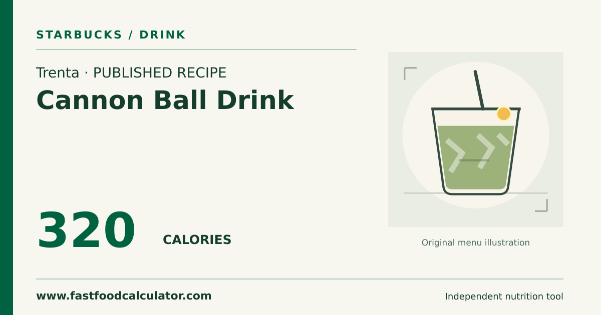 Illustrated share card for Trenta Cannon Ball Drink