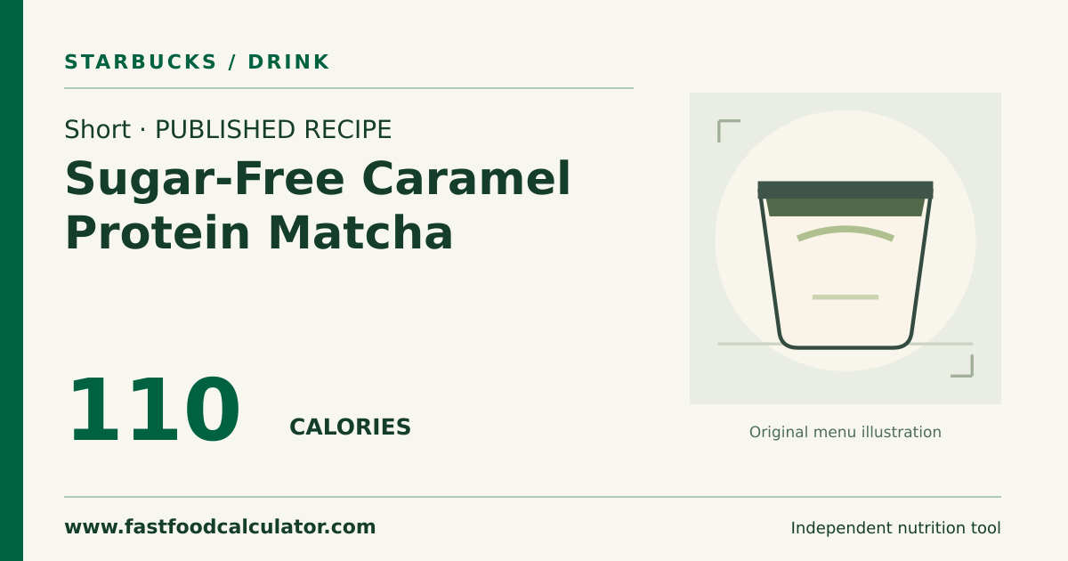 Illustrated share card for Short Sugar-Free Caramel Protein Matcha