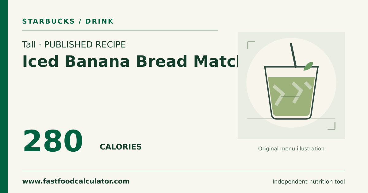 Illustrated share card for Tall Iced Banana Bread Matcha