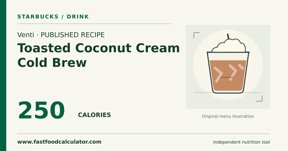 Illustrated share card for Venti Toasted Coconut Cream Cold Brew