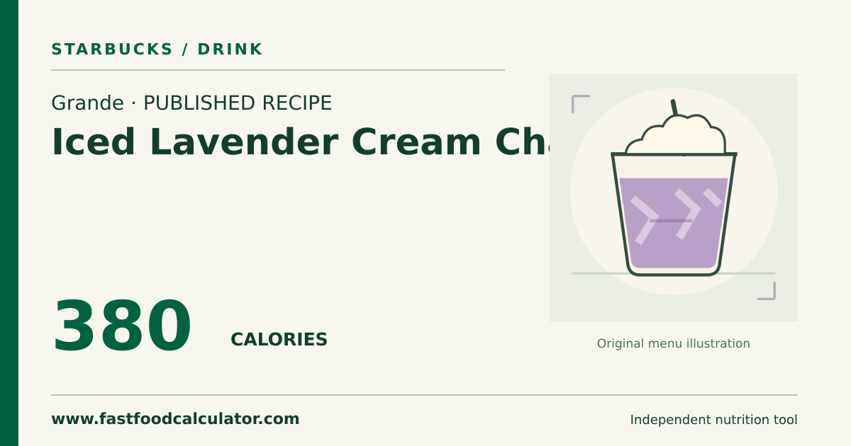 Illustrated share card for Grande Iced Lavender Cream Chai