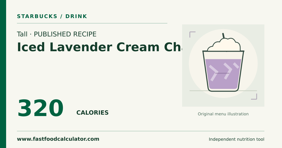 Illustrated share card for Tall Iced Lavender Cream Chai