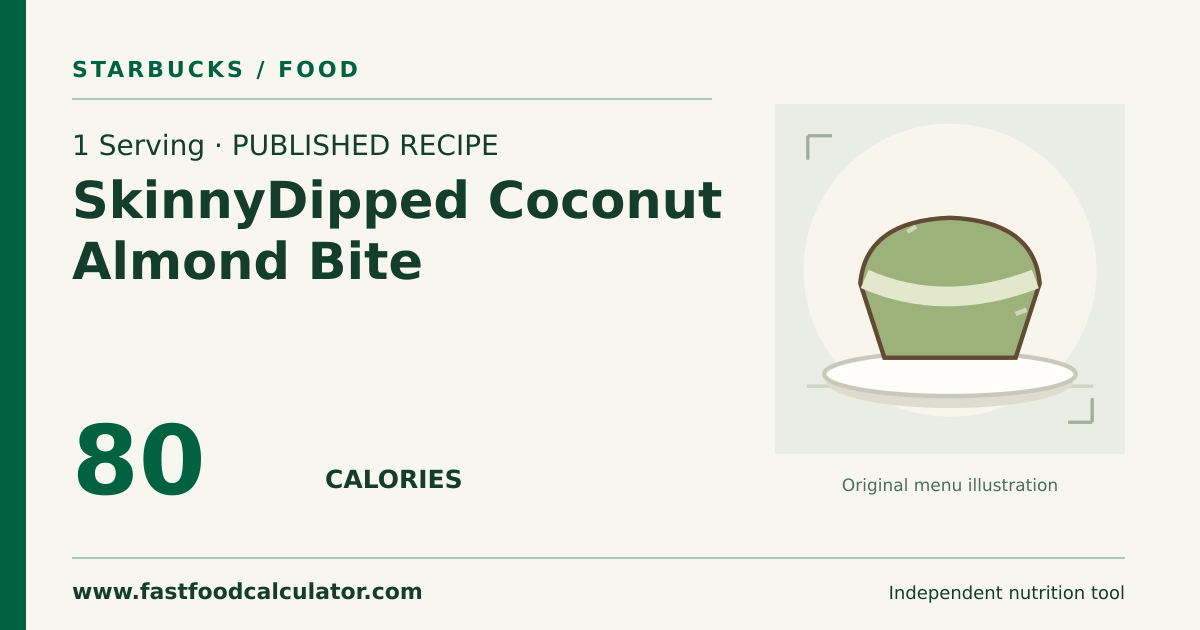 Illustrated share card for 1 Serving SkinnyDipped Coconut Almond Bite