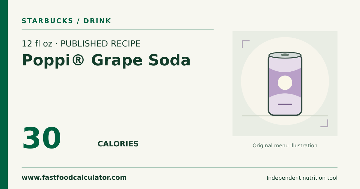 Illustrated share card for 12 fl oz Poppi® Grape Soda
