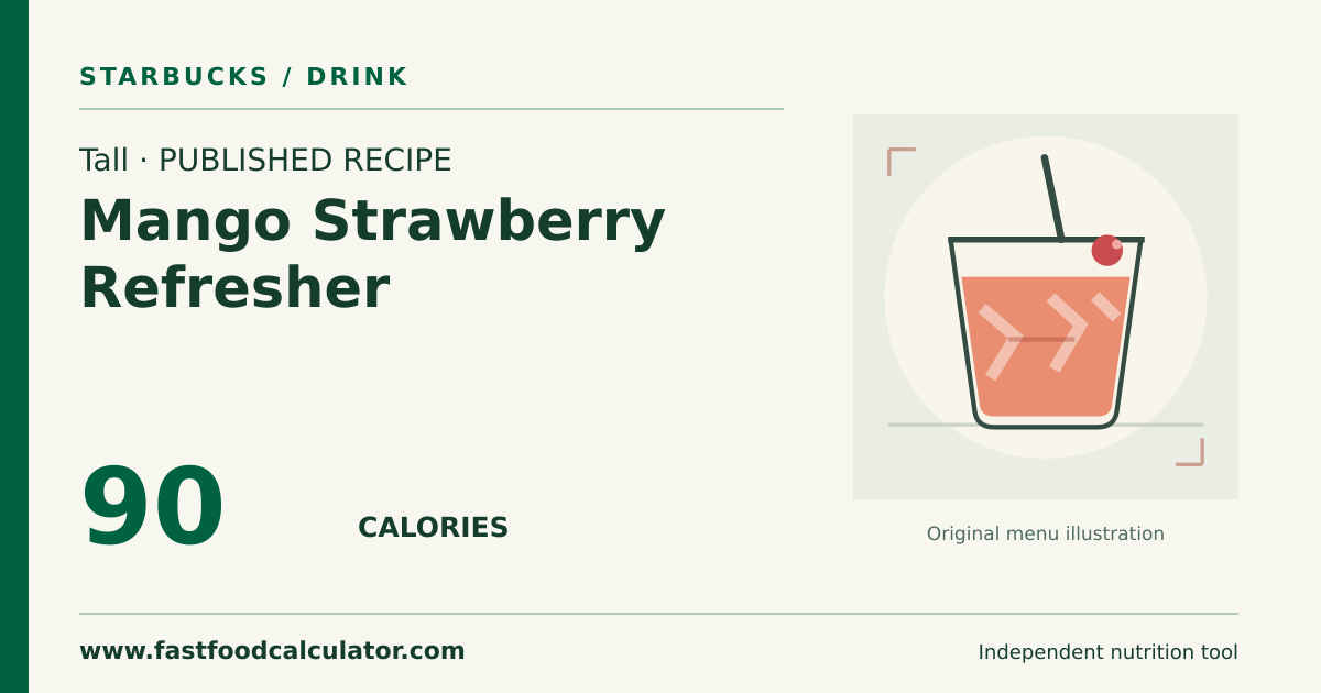 Illustrated share card for Tall Mango Strawberry Refresher