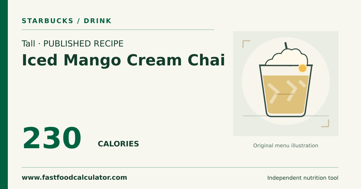 Illustrated share card for Tall Iced Mango Cream Chai