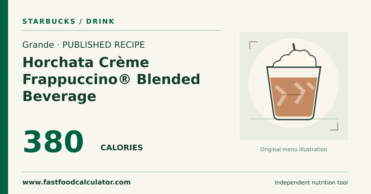 Illustrated share card for Grande Horchata Crème Frappuccino® Blended Beverage
