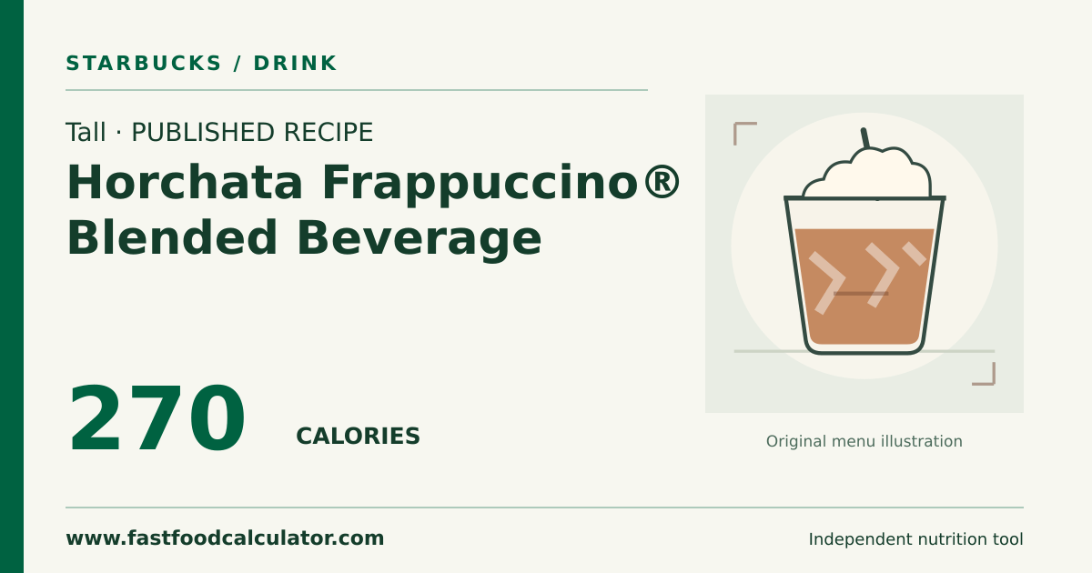 Illustrated share card for Tall Horchata Frappuccino® Blended Beverage