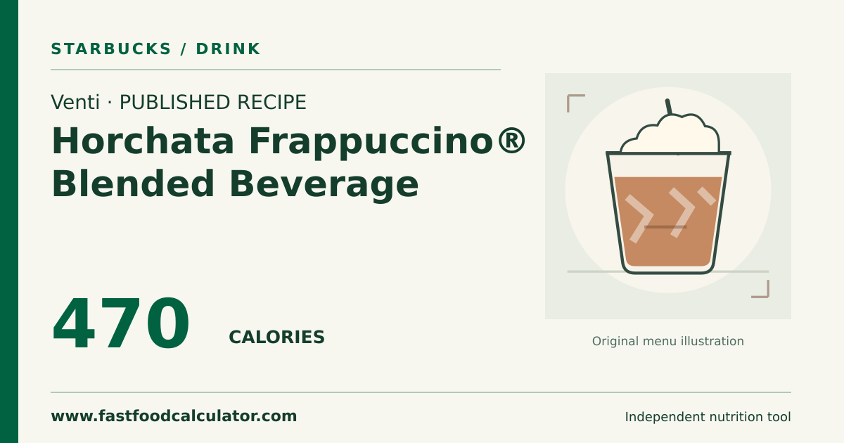 Illustrated share card for Venti Horchata Frappuccino® Blended Beverage