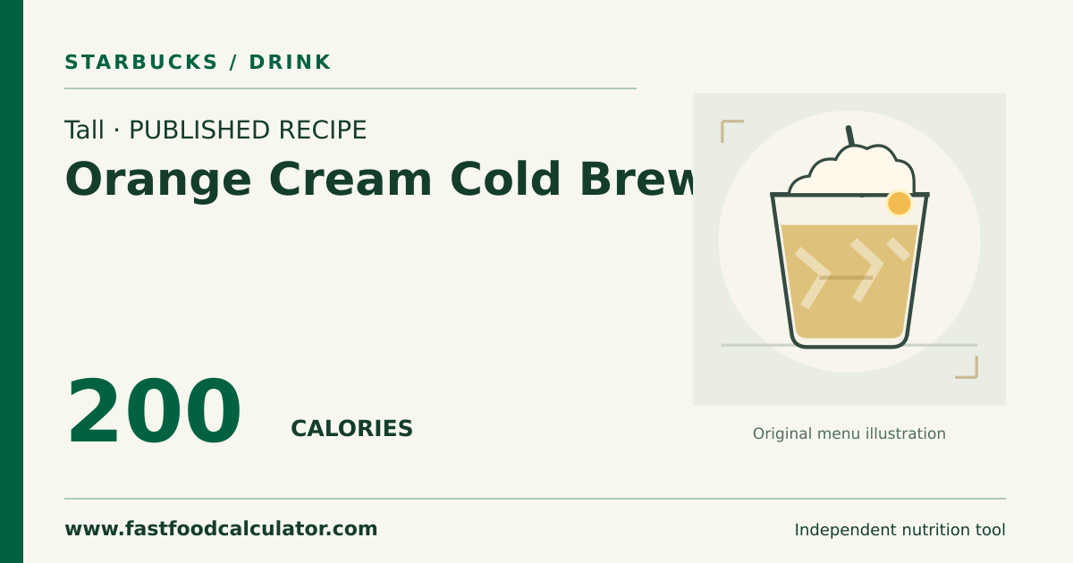 Illustrated share card for Tall Orange Cream Cold Brew