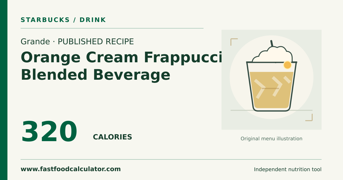 Illustrated share card for Grande Orange Cream Frappuccino® Blended Beverage