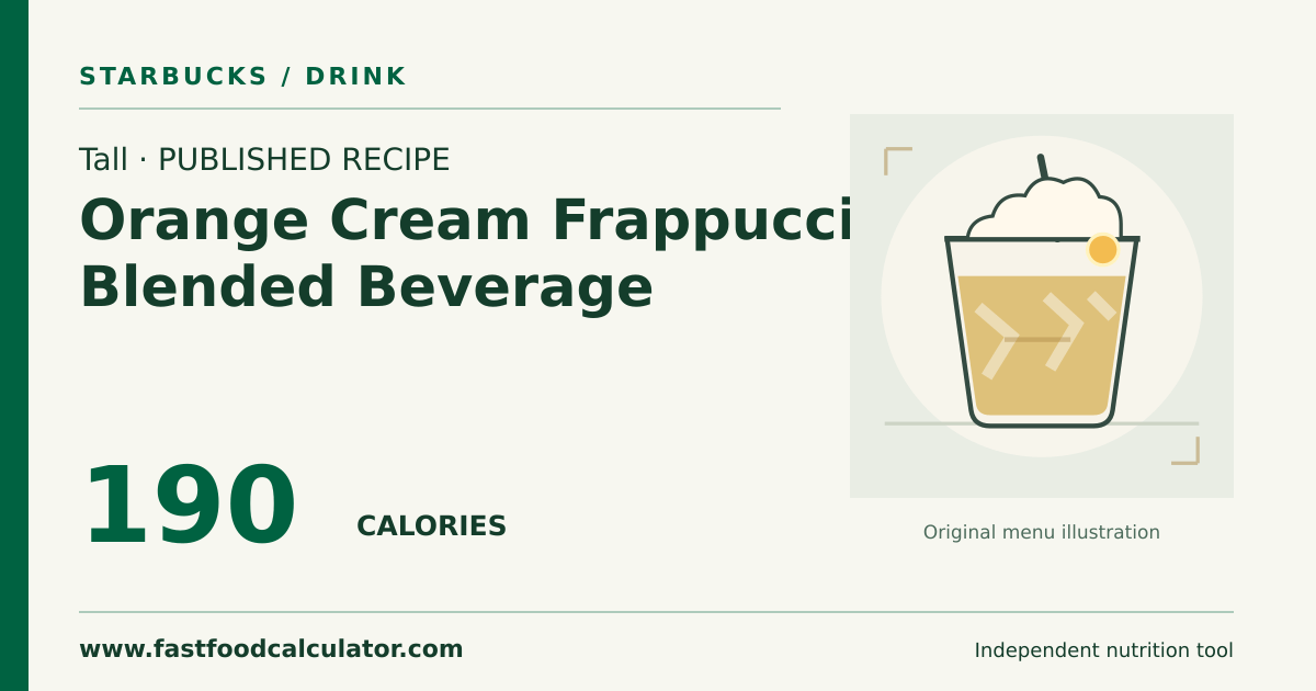 Illustrated share card for Tall Orange Cream Frappuccino® Blended Beverage