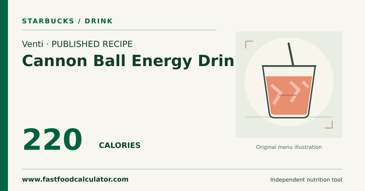 Illustrated share card for Venti Cannon Ball Energy Drink