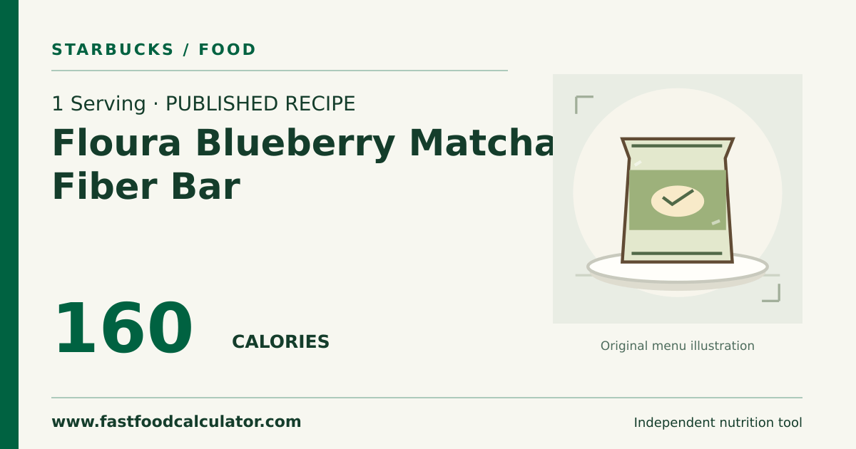 Illustrated share card for 1 Serving Floura Blueberry Matcha Fiber Bar