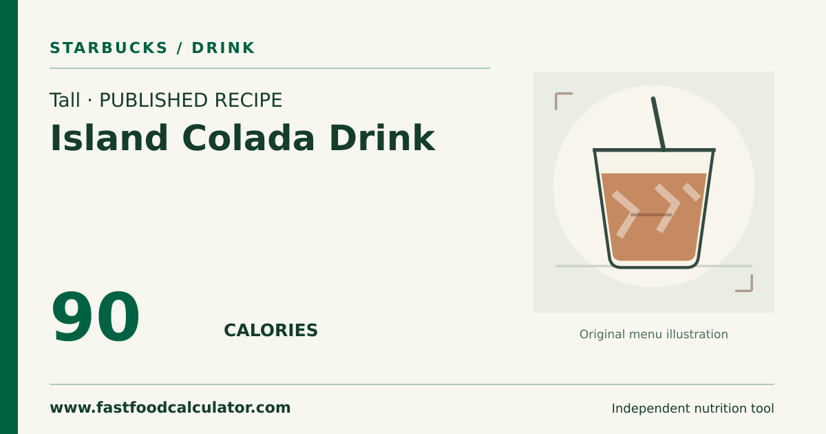 Illustrated share card for Tall Island Colada Drink