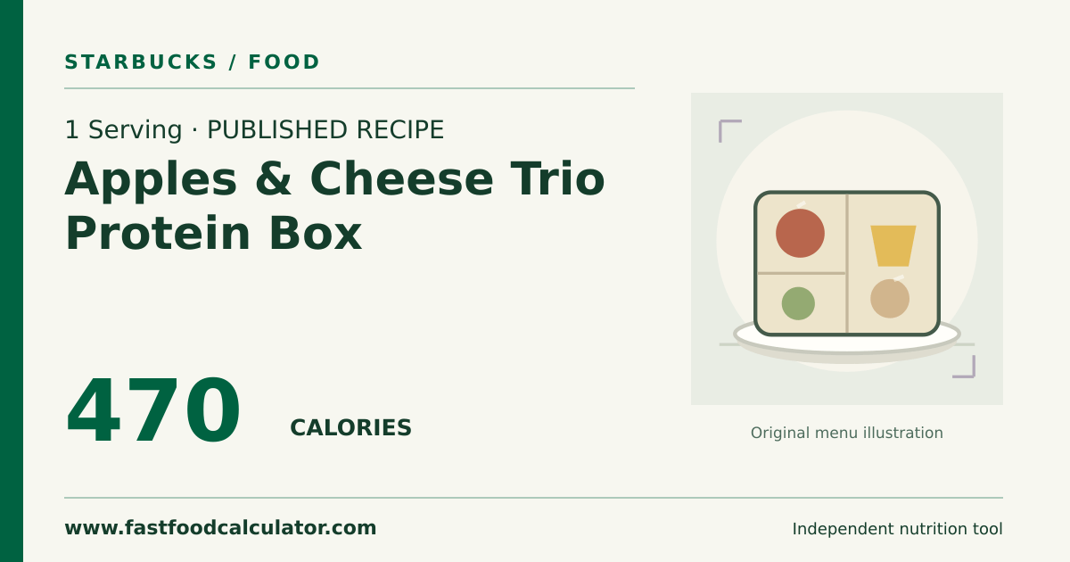 Illustrated share card for 1 Serving Apples & Cheese Trio Protein Box