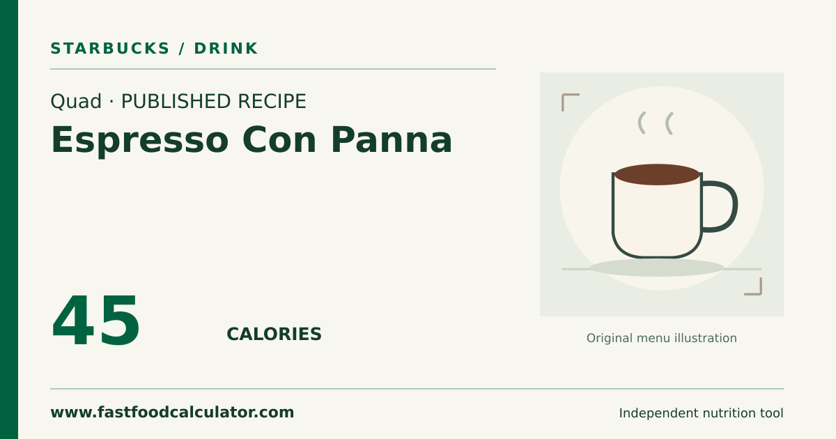 Illustrated share card for Quad Espresso Con Panna