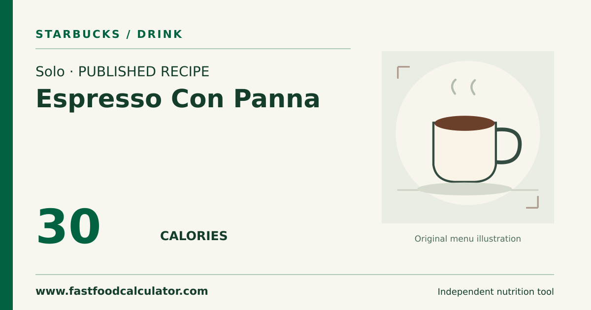 Illustrated share card for Solo Espresso Con Panna