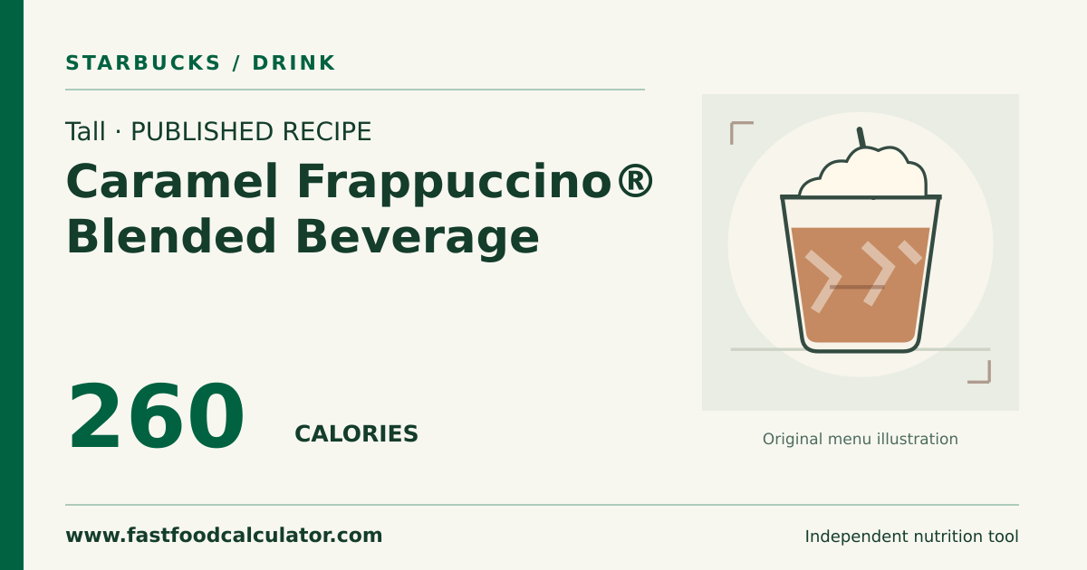 Illustrated share card for Tall Caramel Frappuccino® Blended Beverage