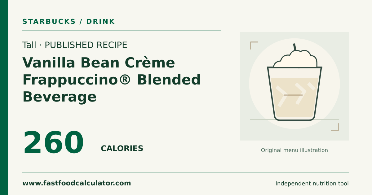 Illustrated share card for Tall Vanilla Bean Crème Frappuccino® Blended Beverage