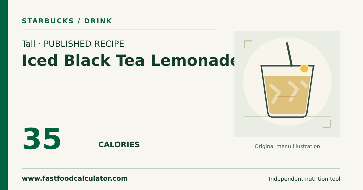 Illustrated share card for Tall Iced Black Tea Lemonade